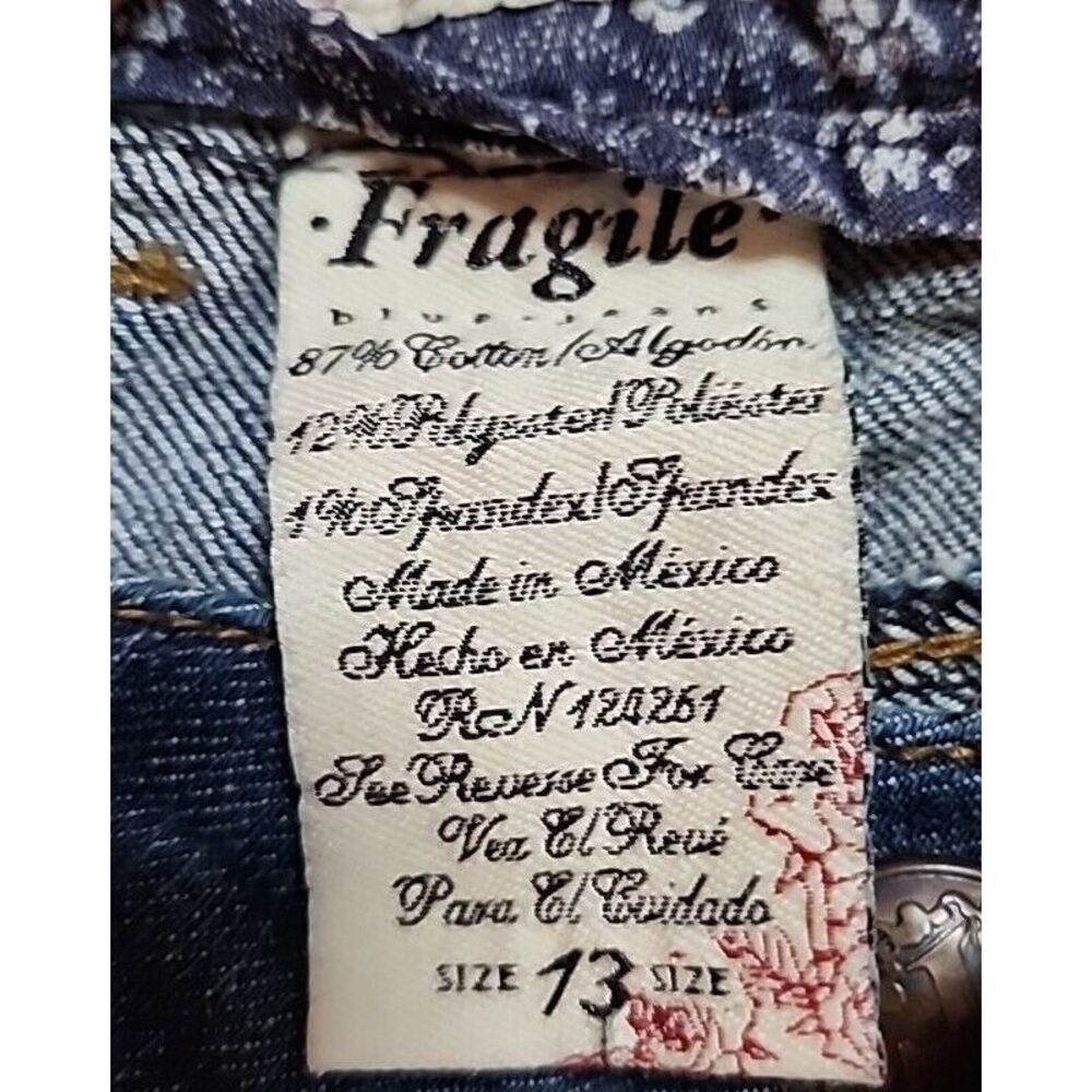 Fragile Jeans Womens 13 Blue Stretch Skinny - Picture 5 of 16